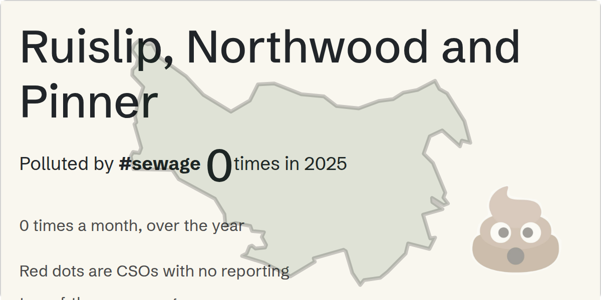 Sewage pollution map of Ruislip, Northwood and Pinner