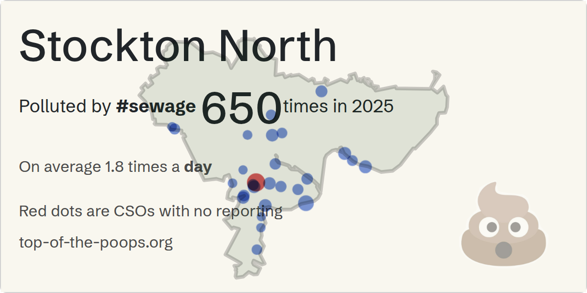 Sewage pollution map of Stockton North, the constituency containing the Unknown storm overflow