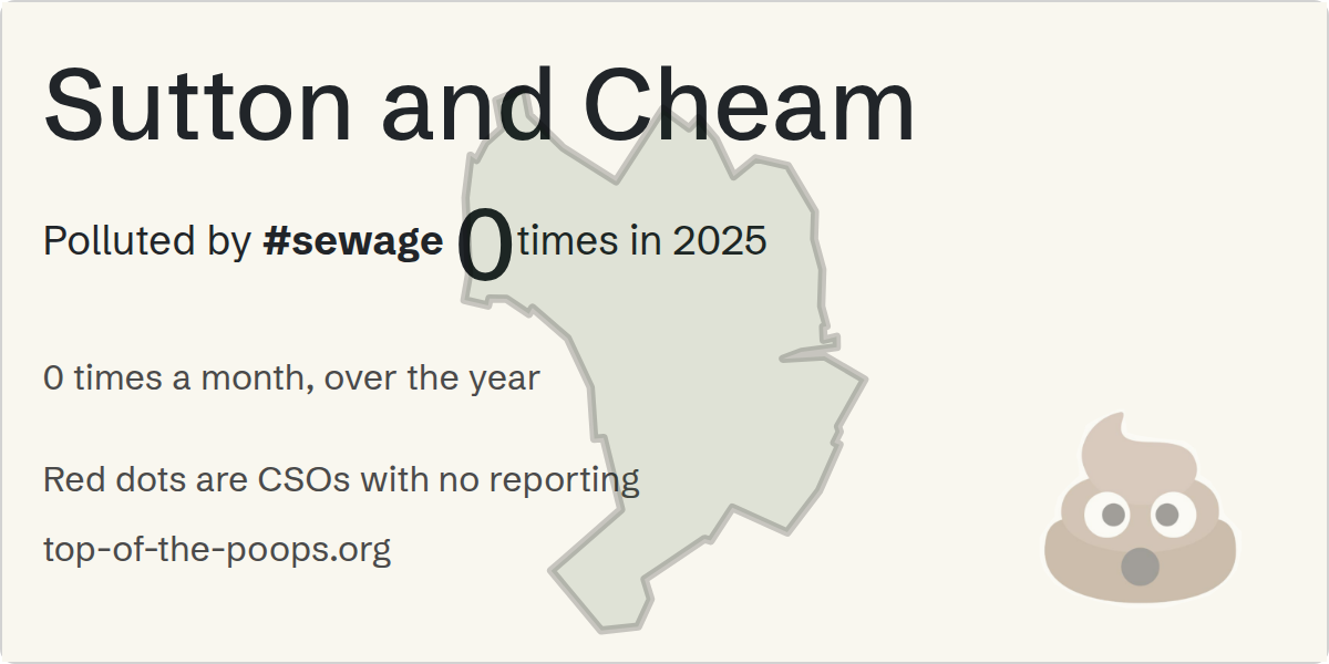 Sewage pollution map of Sutton and Cheam