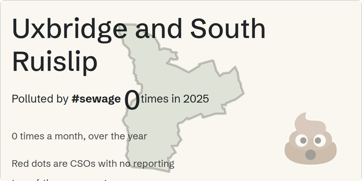 Sewage pollution map of Uxbridge and South Ruislip