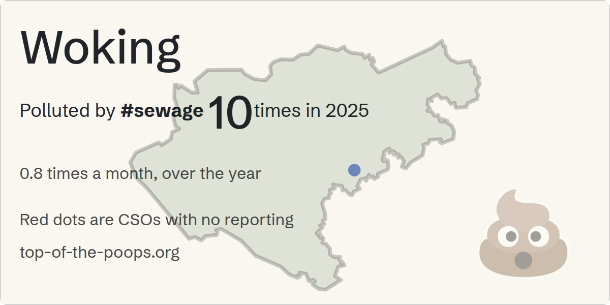Sewage pollution map of Woking