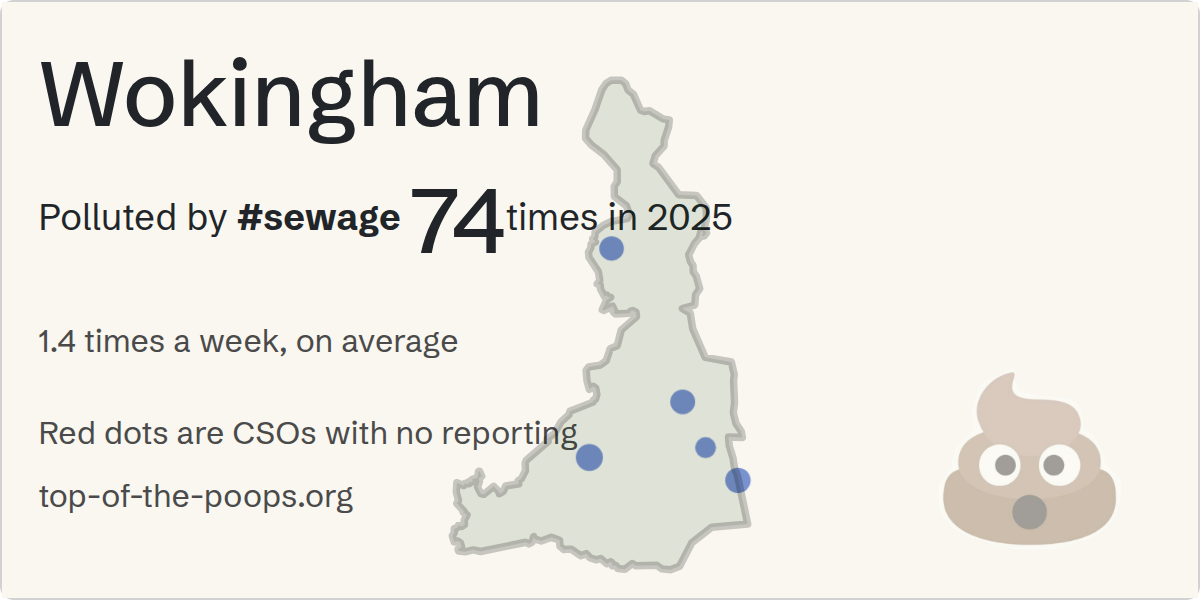 Sewage pollution map of Wokingham