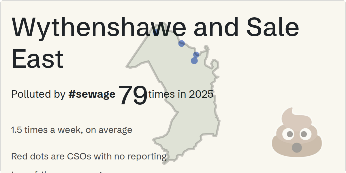 Sewage pollution map of Wythenshawe and Sale East