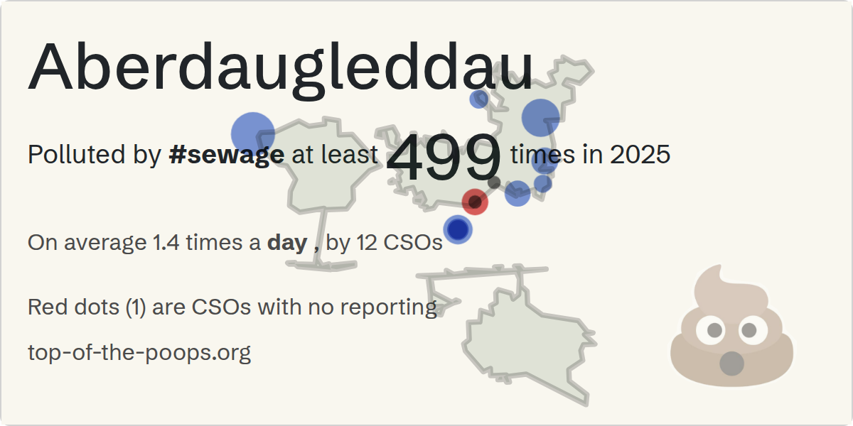 Sewage pollution map of Aberdaugleddau