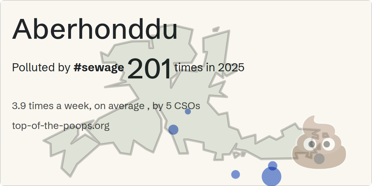 Sewage pollution map of Aberhonddu