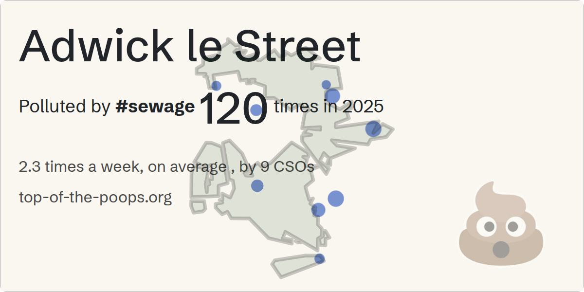 Sewage pollution map of Adwick le Street