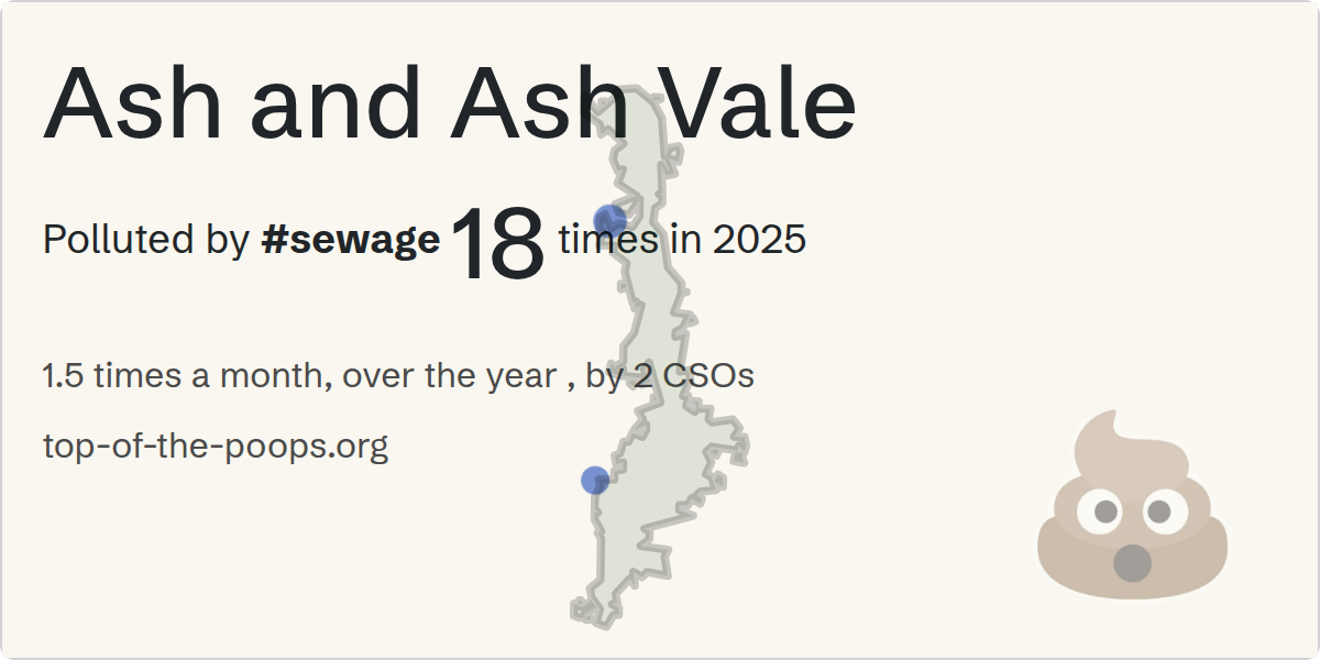 Sewage pollution map of Ash and Ash Vale