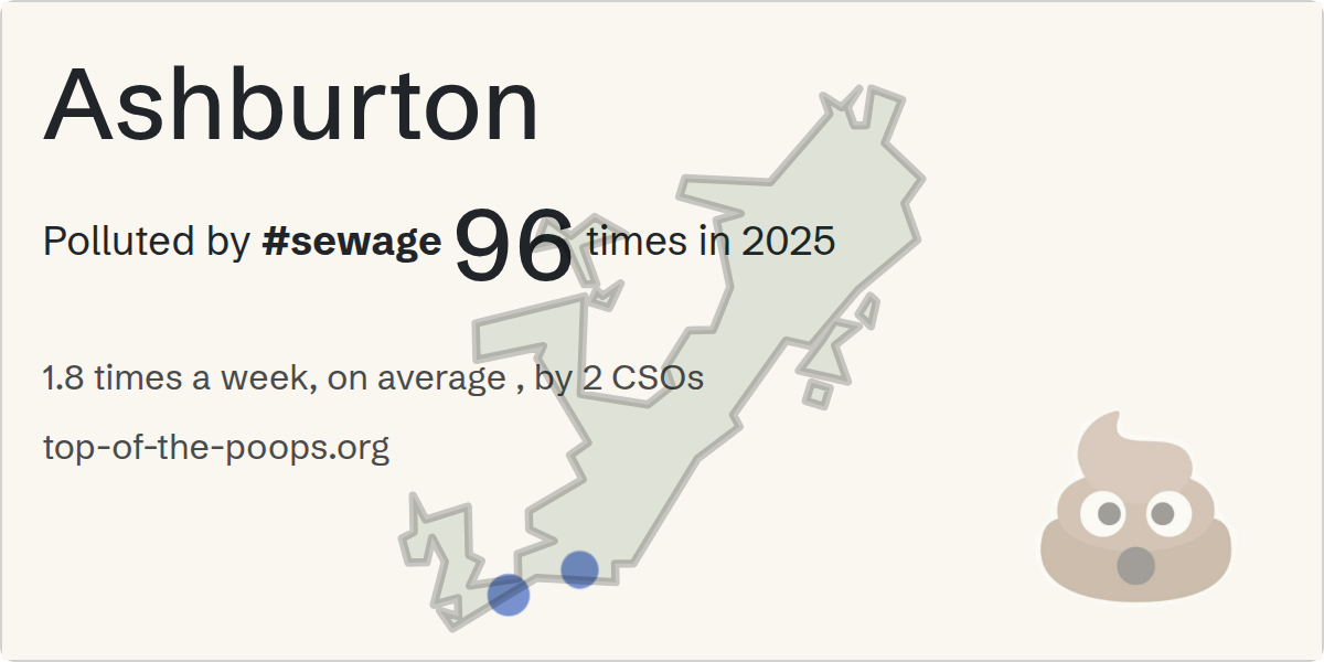 Sewage pollution map of Ashburton