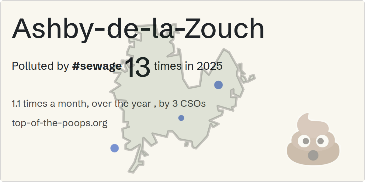 Sewage pollution map of Ashby-de-la-Zouch