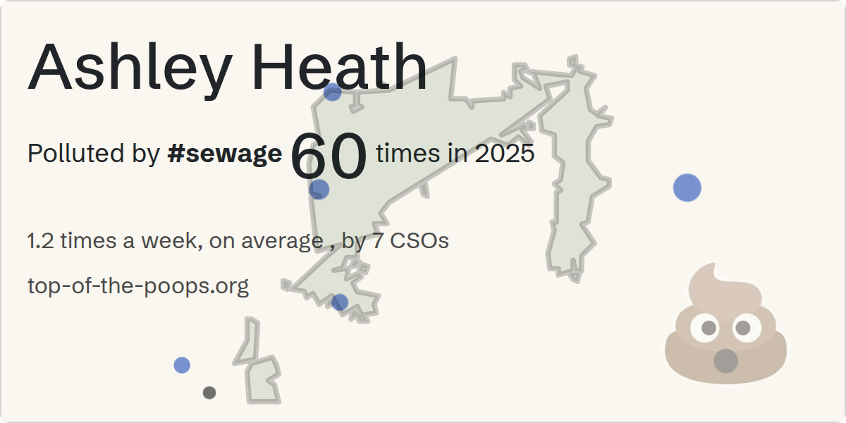 Sewage pollution map of Ashley Heath