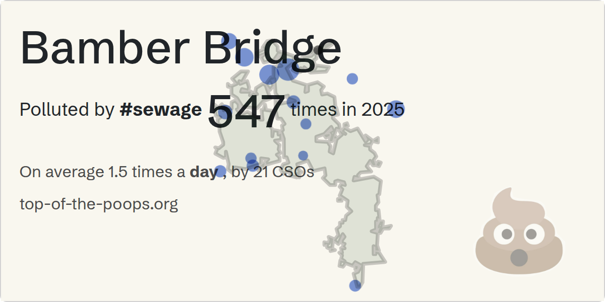 Sewage pollution map of Bamber Bridge