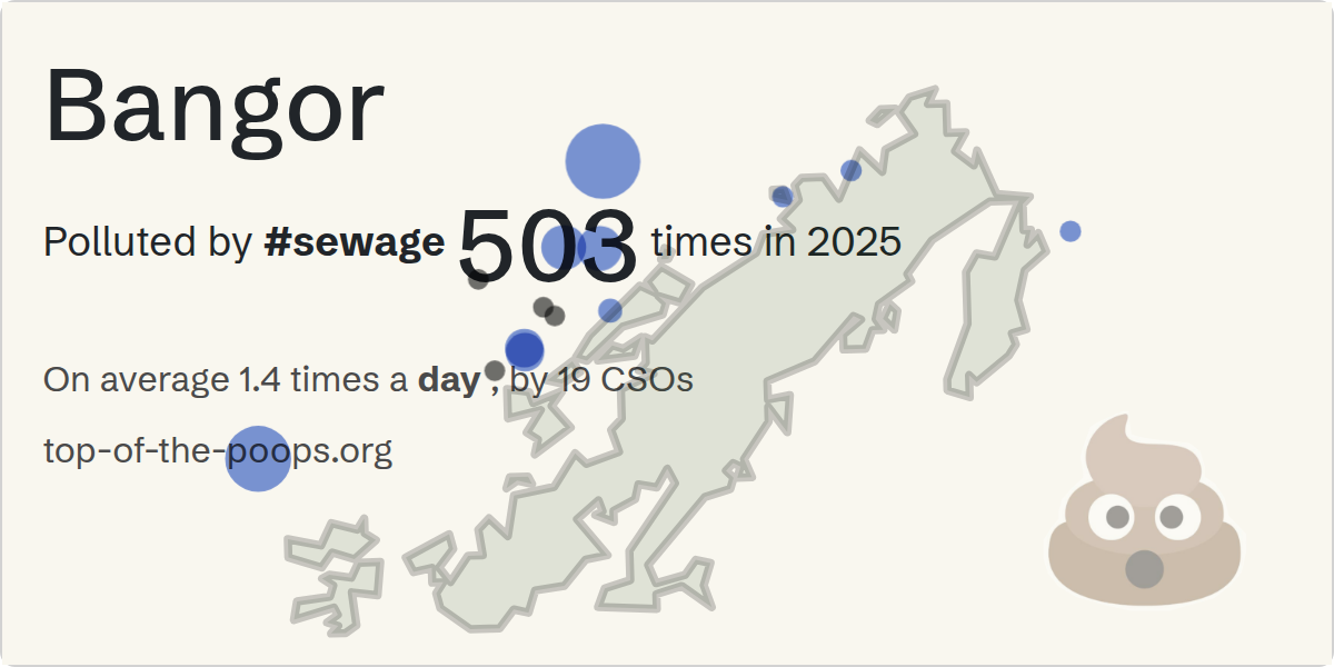 Sewage pollution map of Bangor