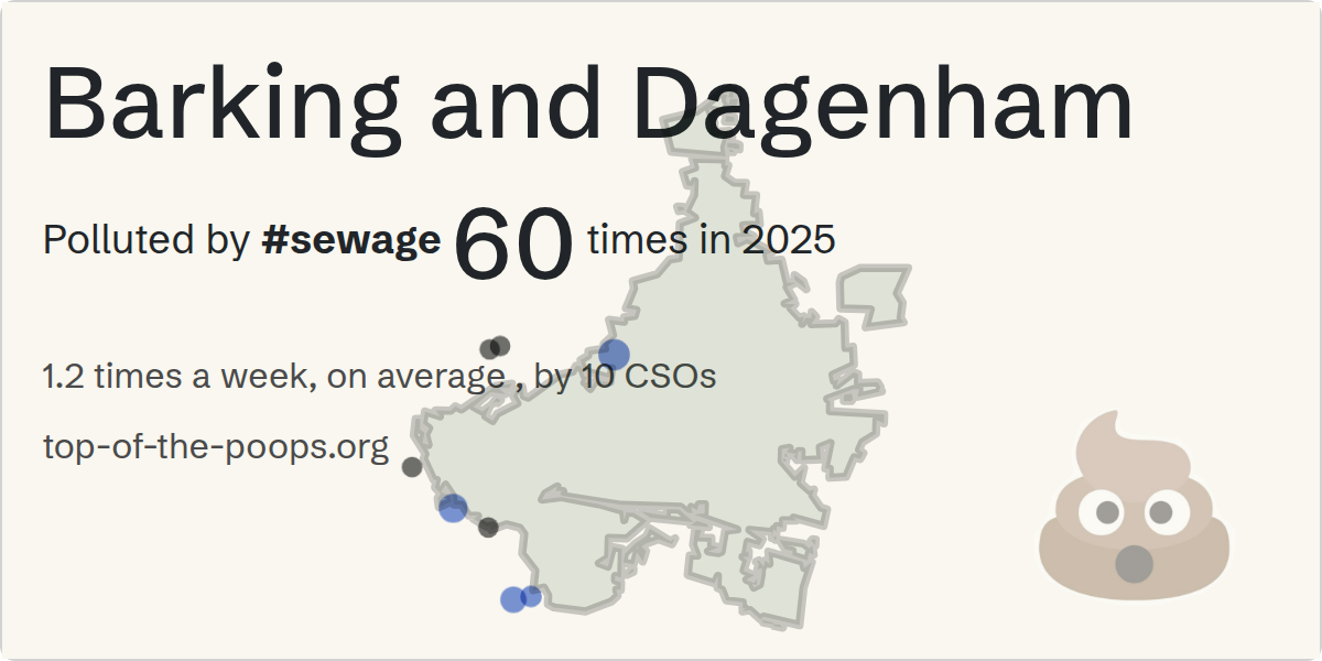 Sewage pollution map of Barking and Dagenham