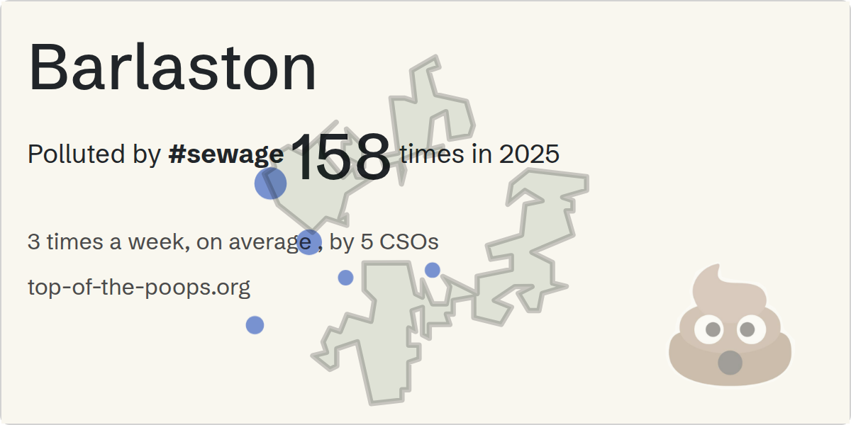 Sewage pollution map of Barlaston