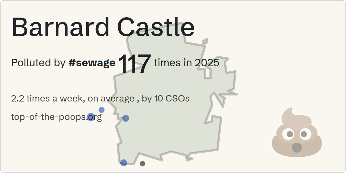 Sewage pollution map of Barnard Castle