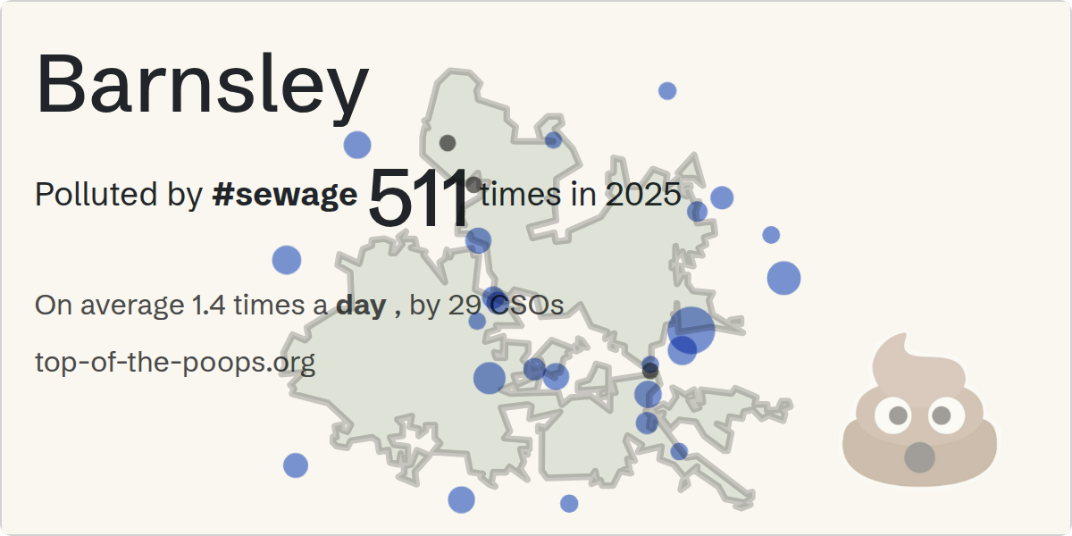 Sewage pollution map of Barnsley
