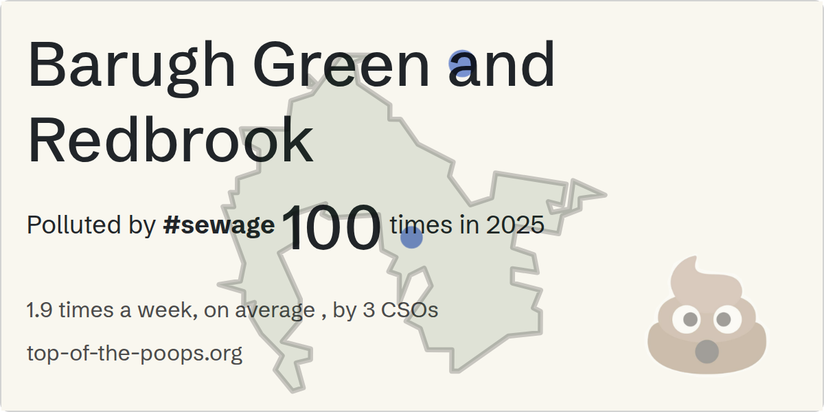 Sewage pollution map of Barugh Green and Redbrook