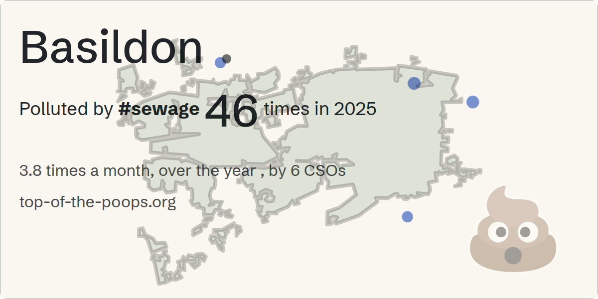 Sewage pollution map of Basildon