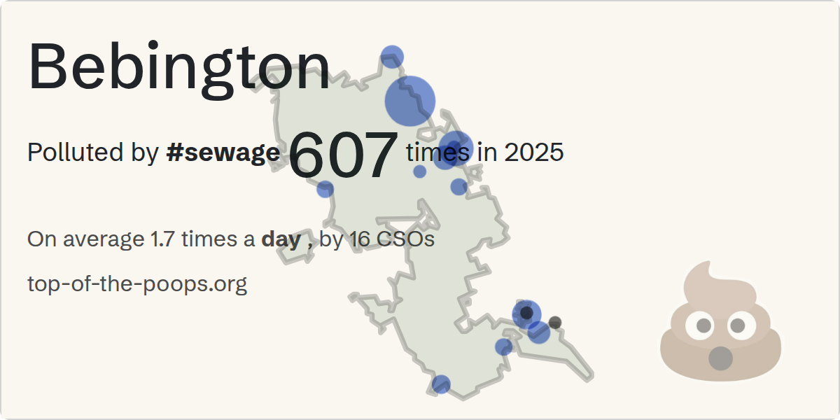 Sewage pollution map of Bebington