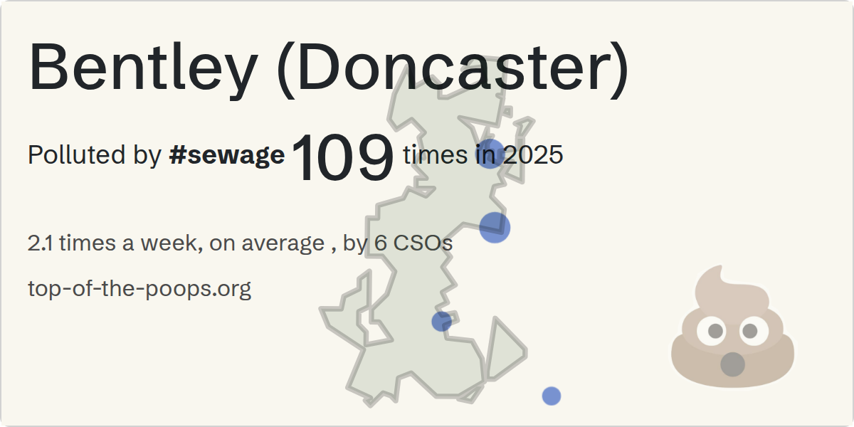 Sewage pollution map of Bentley (Doncaster)