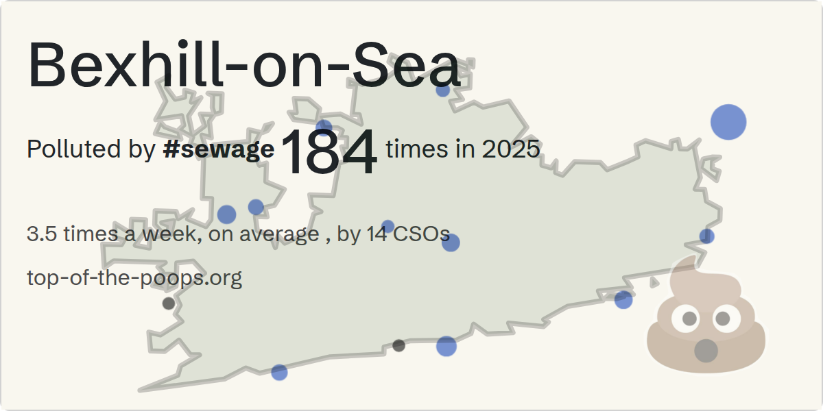 Sewage pollution map of Bexhill-on-Sea