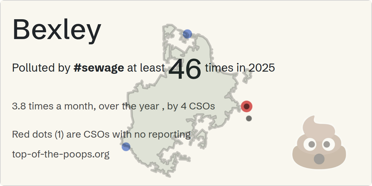 Sewage pollution map of Bexley