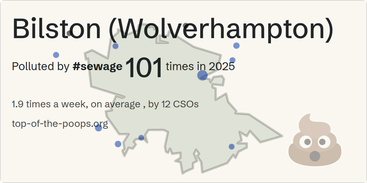 Sewage pollution map of Bilston (Wolverhampton)
