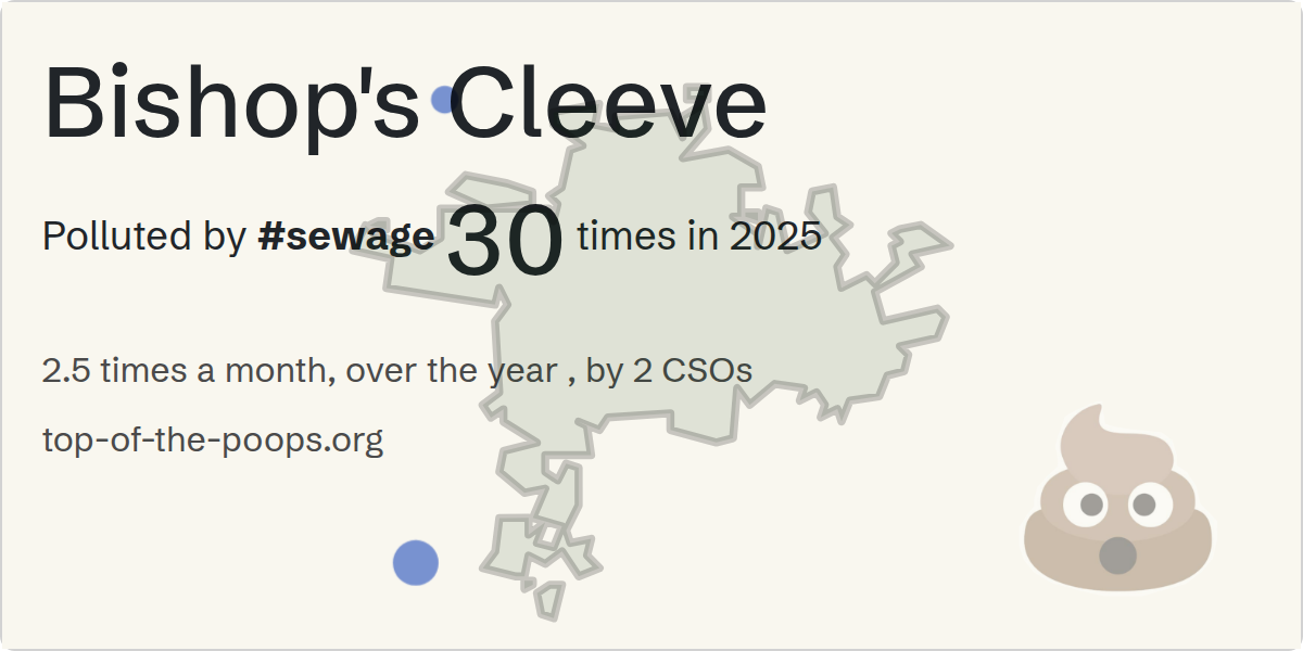 Sewage pollution map of Bishop's Cleeve