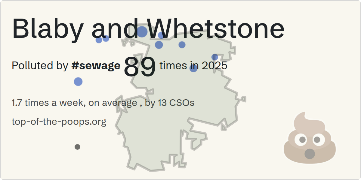 Sewage pollution map of Blaby and Whetstone