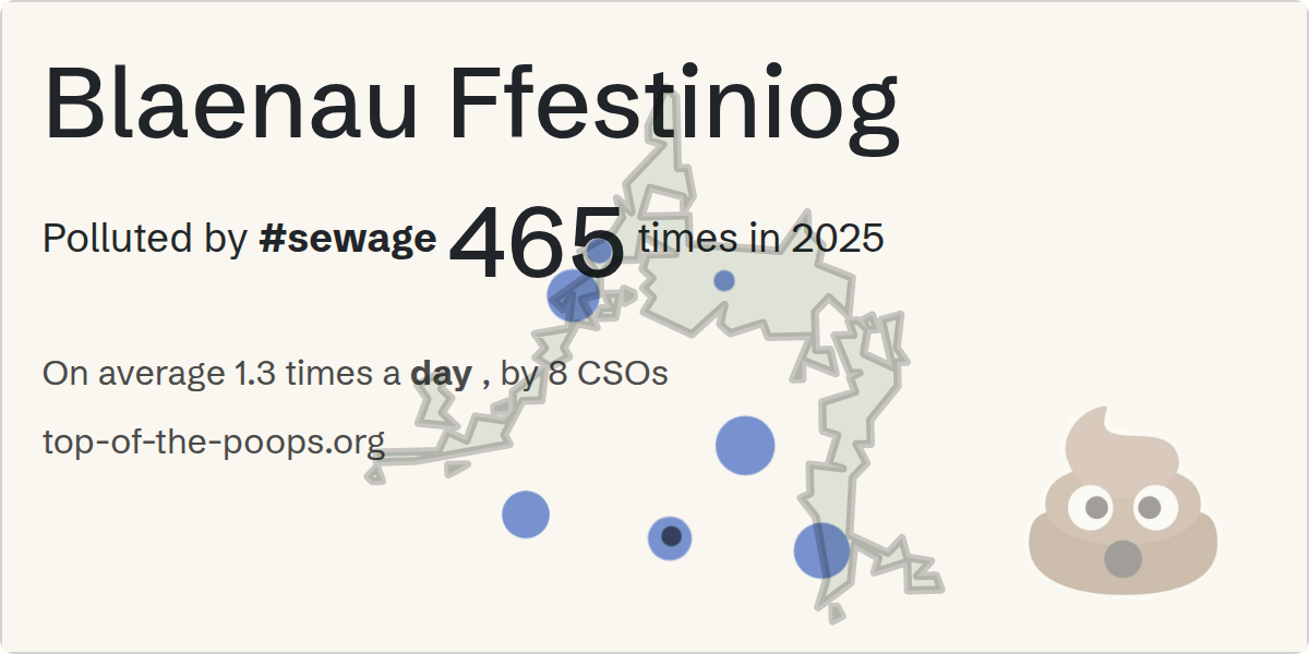 Sewage pollution map of Blaenau Ffestiniog