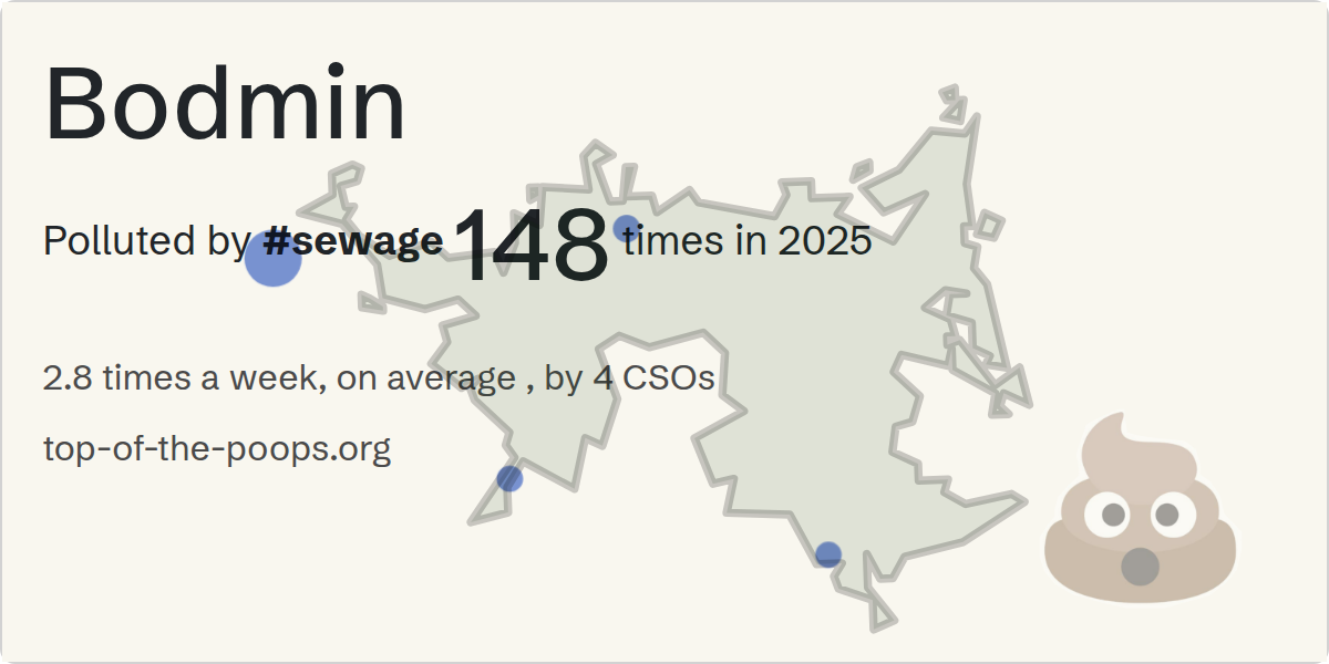 Sewage pollution map of Bodmin
