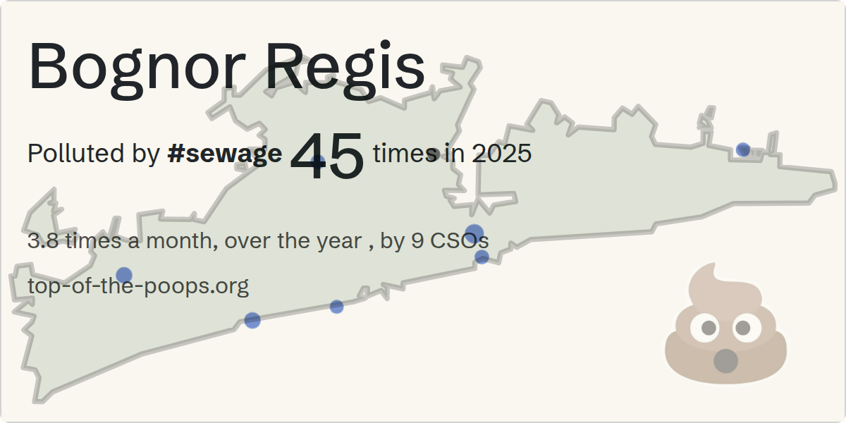 Sewage pollution map of Bognor Regis