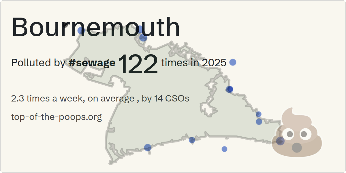 Sewage pollution map of Bournemouth