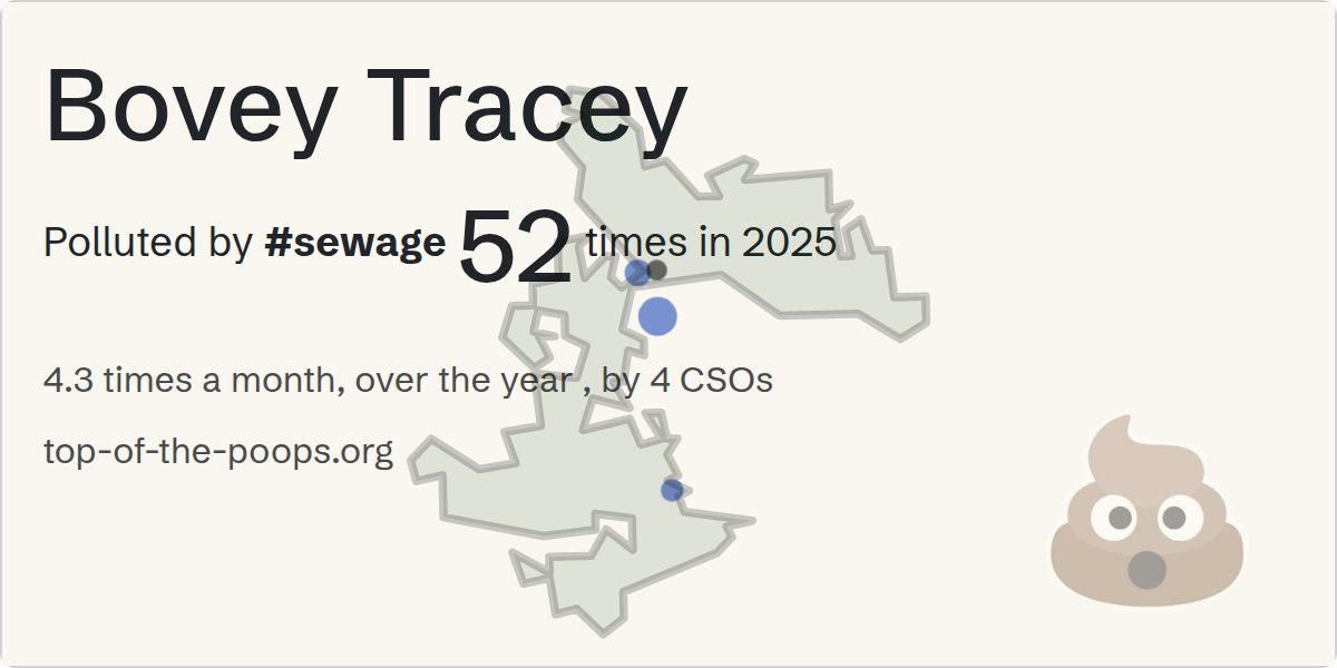 Sewage pollution map of Bovey Tracey