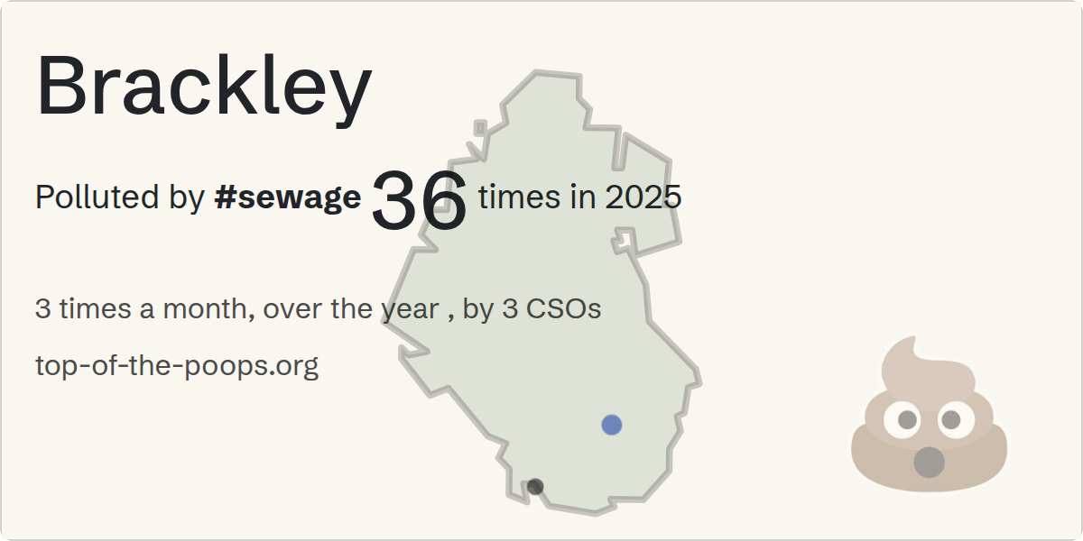 Sewage pollution map of Brackley