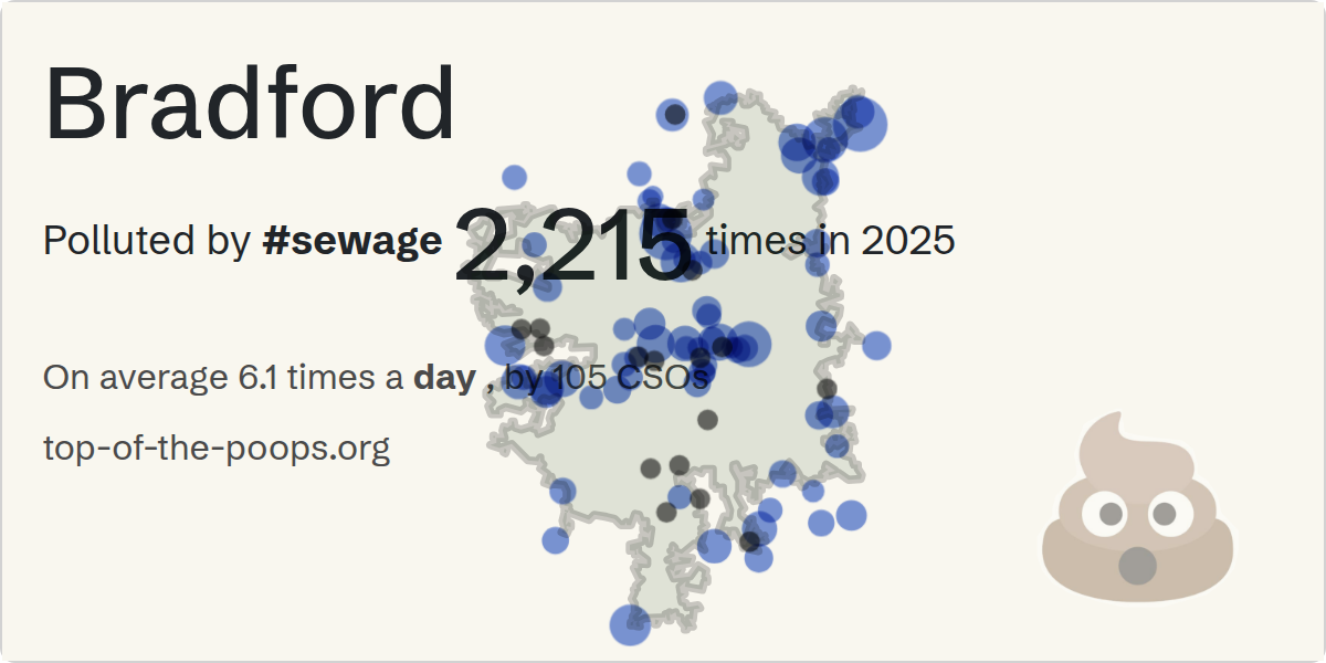 Sewage pollution map of Bradford