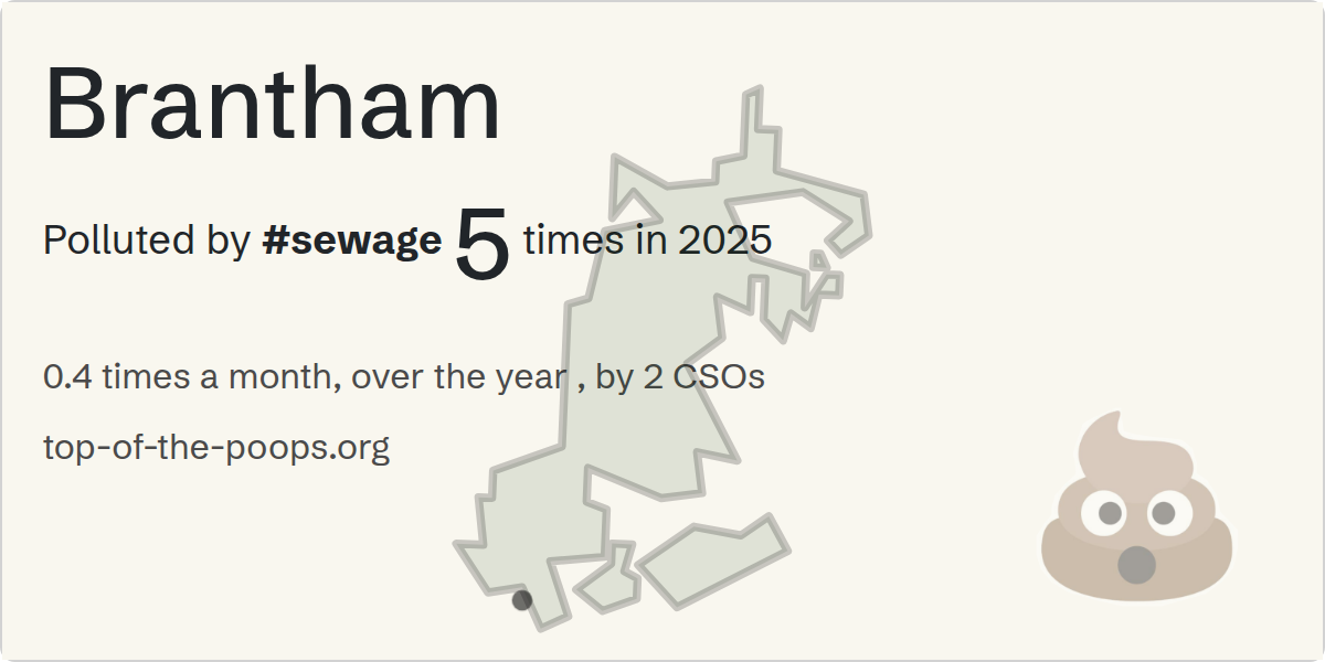 Sewage pollution map of Brantham