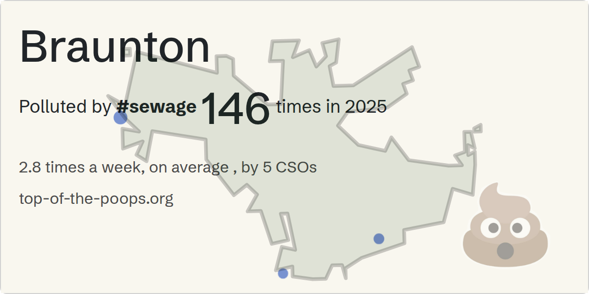Sewage pollution map of Braunton