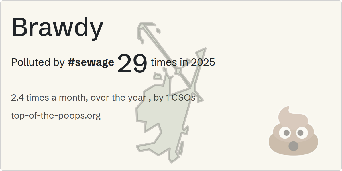 Sewage pollution map of Brawdy: 173 hours in 2025