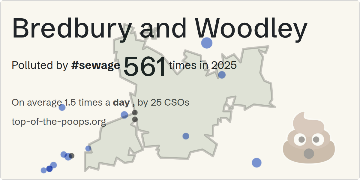 Sewage pollution map of Bredbury and Woodley
