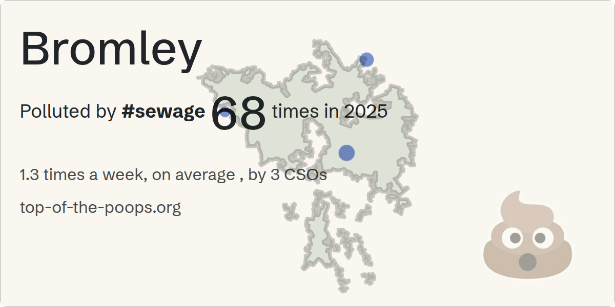 Sewage pollution map of Bromley