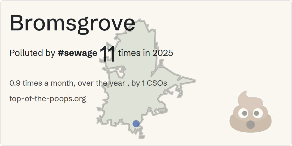 Sewage pollution map of Bromsgrove