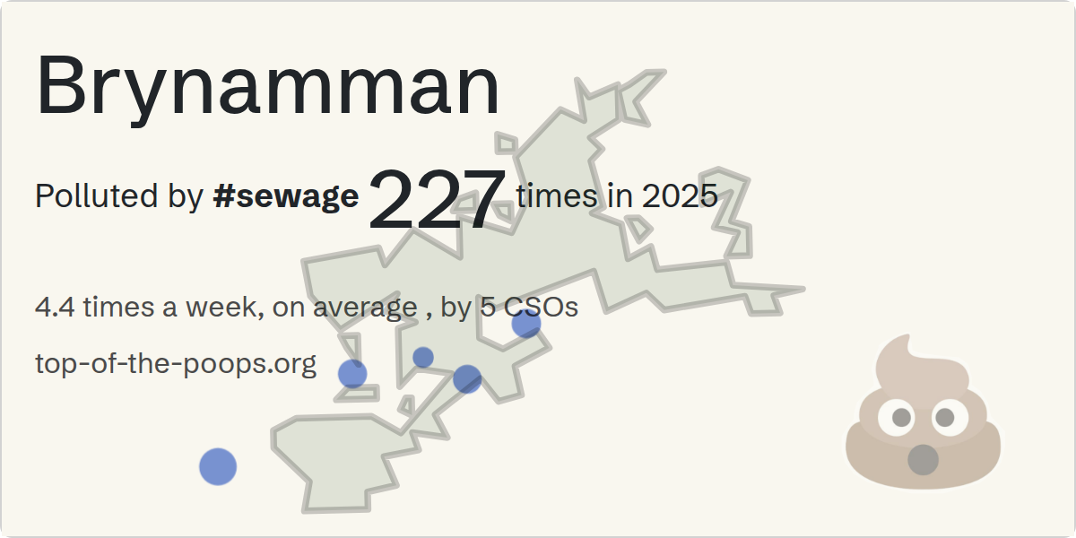 Sewage pollution map of Brynamman