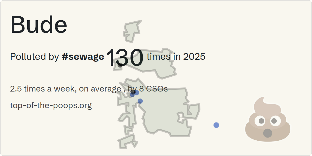 Sewage pollution map of Bude