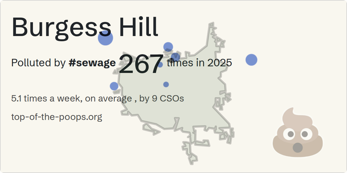 Sewage pollution map of Burgess Hill