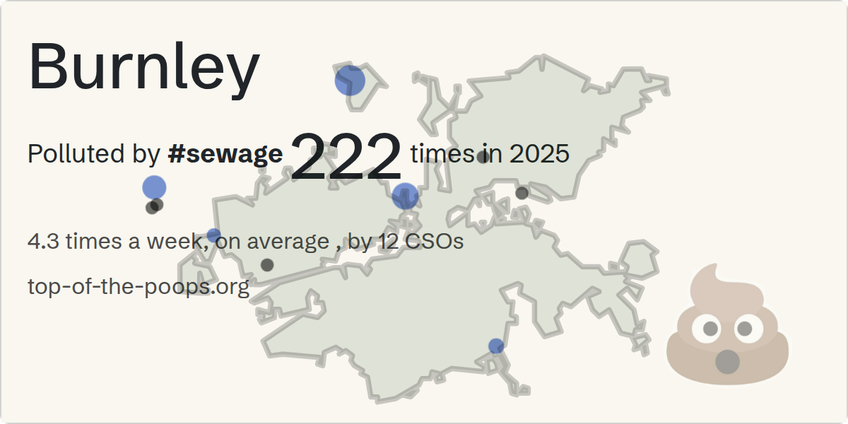 Sewage pollution map of Burnley