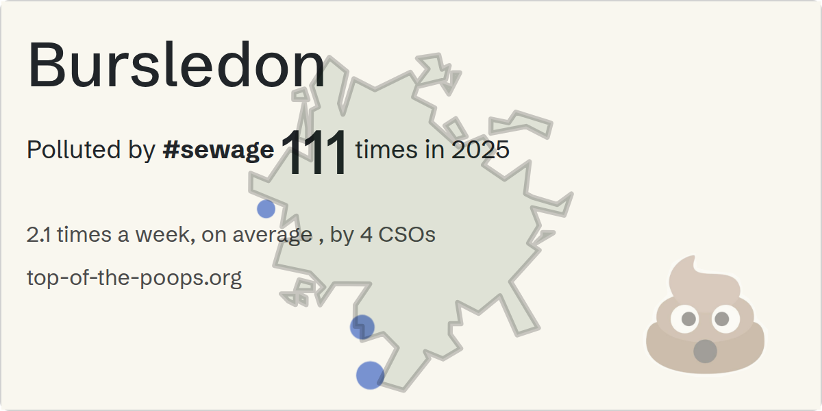 Sewage pollution map of Bursledon