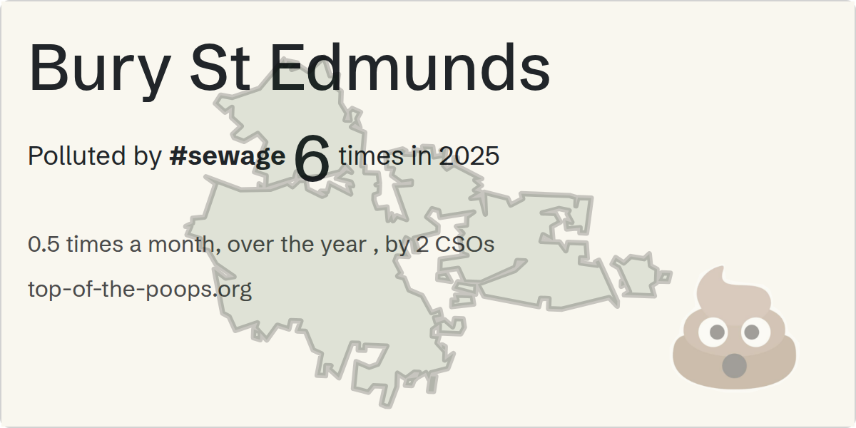 Sewage pollution map of Bury St Edmunds