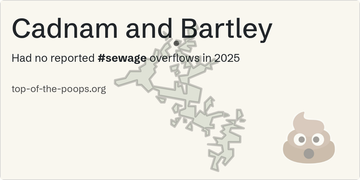 Sewage pollution map of Cadnam and Bartley
