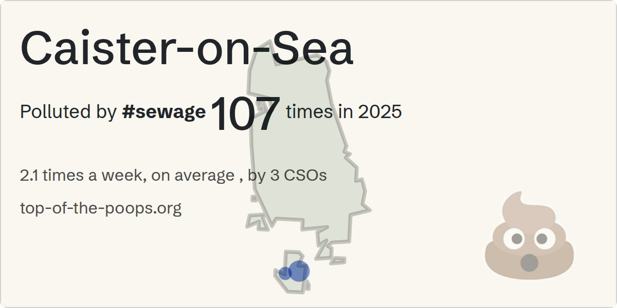 Sewage pollution map of Caister-on-Sea